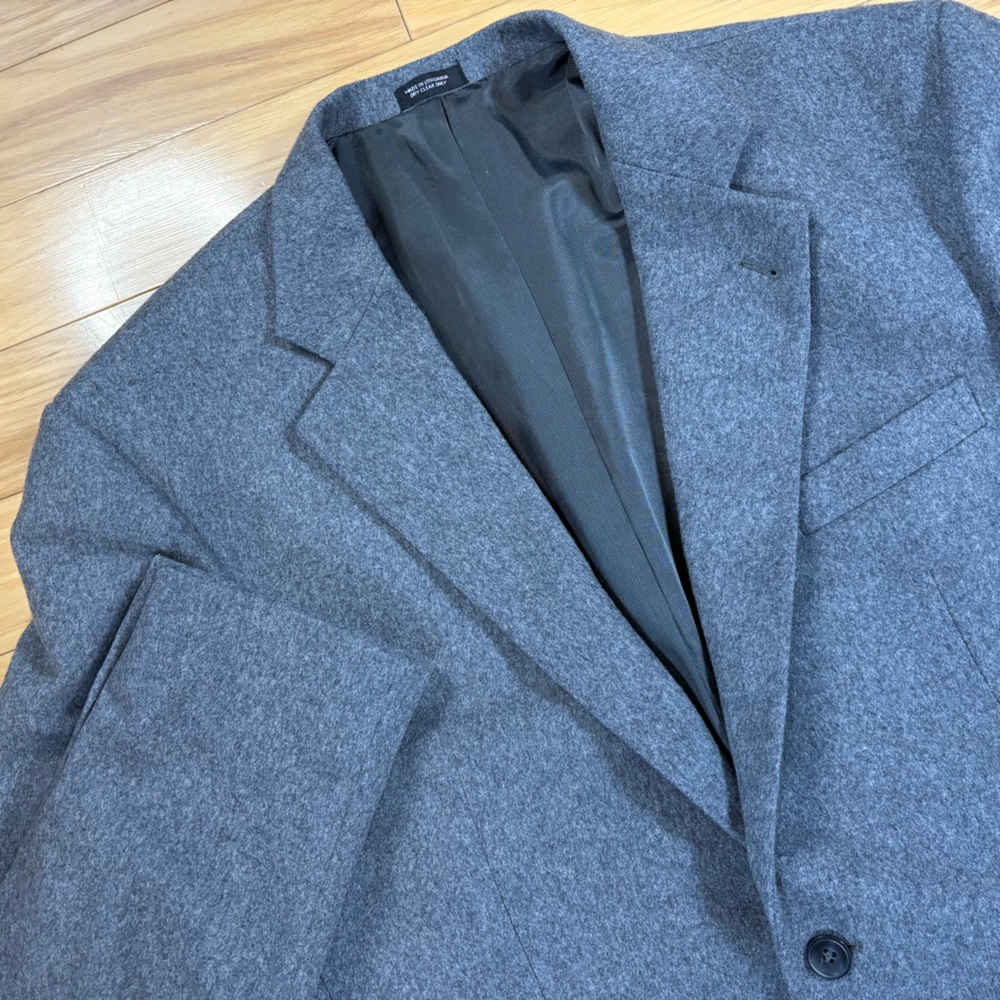 Oscar De La Renta Blazer Men Sz 44R Gray Wool Cashmere Blend Sport Coat